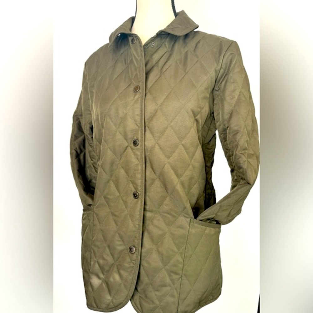 Steve & Barry’s Quilted‎ Snap Front Barn Coat Jacket Olive Green Size Small